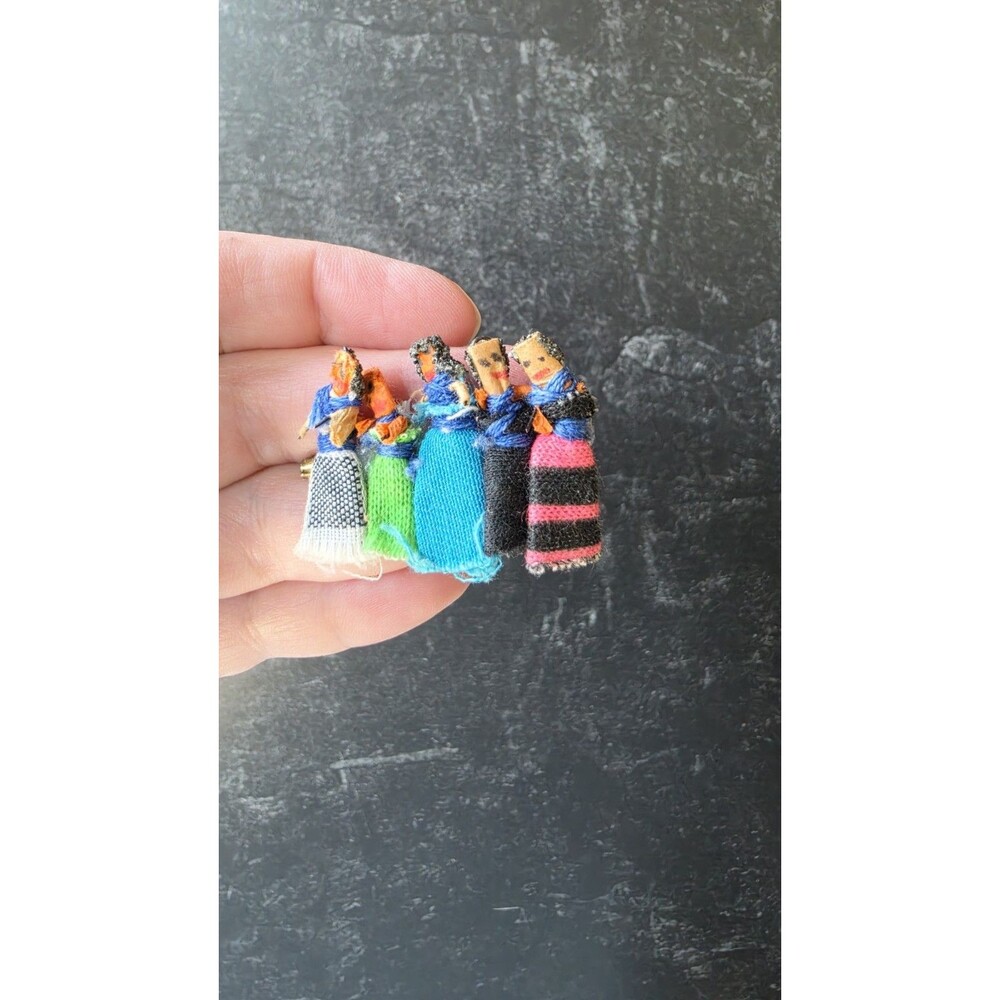 Handmade Mexican Handmade People Brooch Vintage Costume Jewelry
